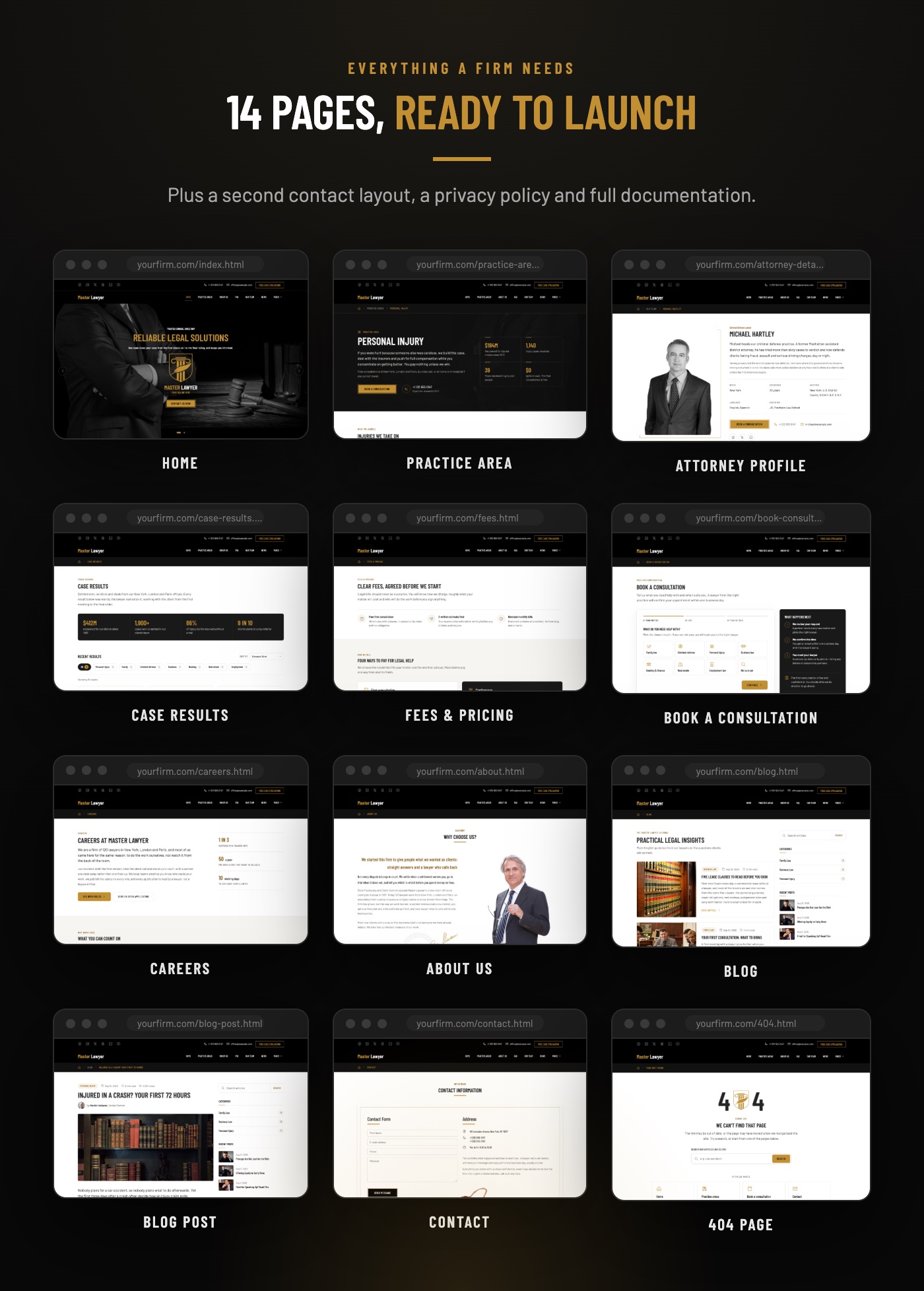 Master Lawyer - Law Firm & Attorney HTML Template