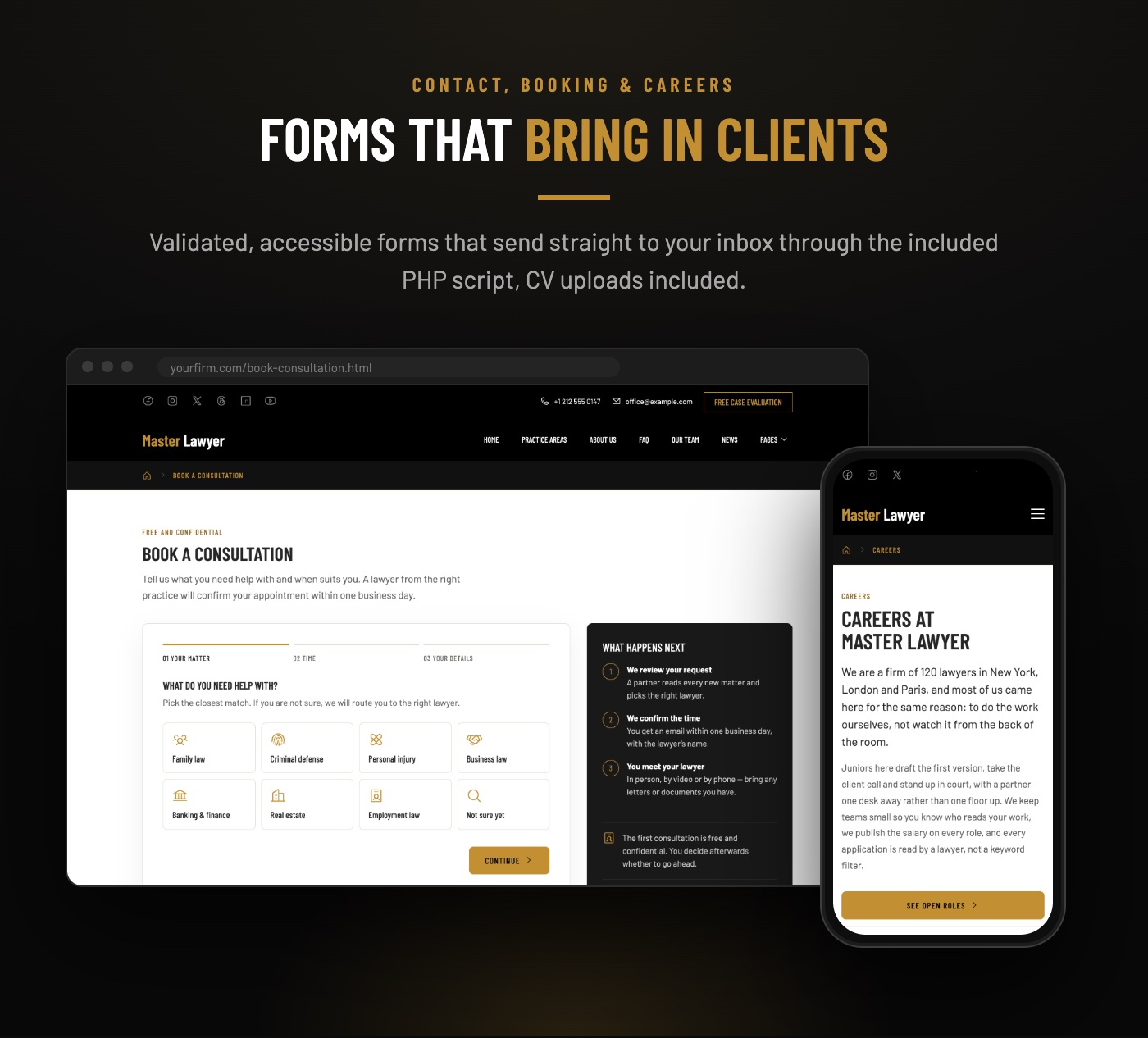 Master Lawyer - Law Firm & Attorney HTML Template