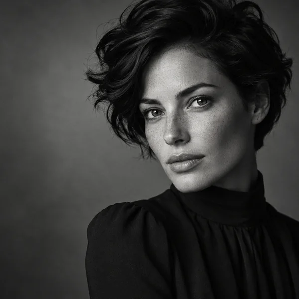 Black and white portrait of a woman