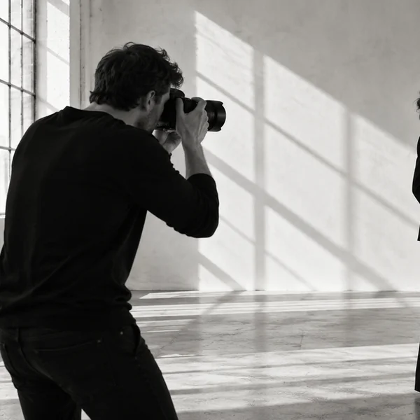 Photographer at work in the studio